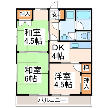 尾ノ上小学校前 徒歩1分 2階の物件間取画像